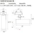 Ugradbena LED lampa SHINEMAKER H0120, crna
