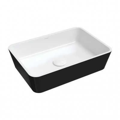 Nadgradni umivaonik PARMA M+, 50 x 35 cm, sjaj bijela/crna