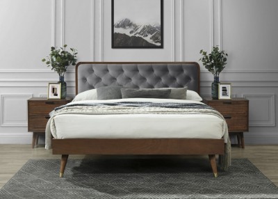 Bračni krevet CASSIDY 160x200 cm, sivi