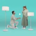 Stolna lampa LOLA SLIM 30, baterija, roze zlato