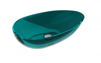 Prozirni nadpultni umivaonik NEYA ocean breeze, 60 x 35 cm