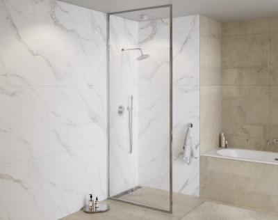 Walk-in tuš staklena stijena ICON, krom, više dimenzija