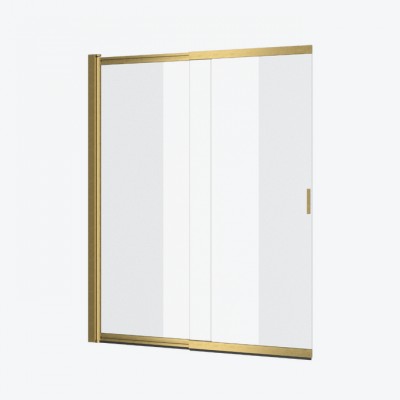 Klizna staklena stijena LINEAR za kadu, 110 x 140 cm, brušena zlatna