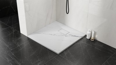 Kvadratna tuš kada VEXO, bijeli mramor, više dimenzija