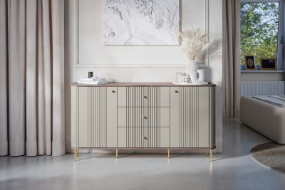 Komoda s ladicama VESPER, 160 cm, kašmir/orah