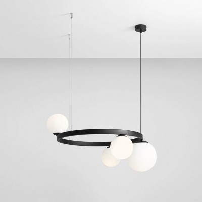Viseća svjetiljka GARDA 4 RING BLACK, crna