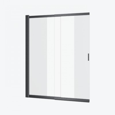 Klizna staklena stijena LINEAR za kadu, 110 x 140 cm, brušeni grafit