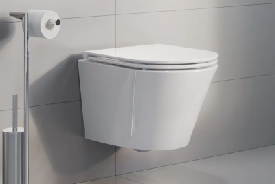 Viseća WC školjka JOKER, rimless, s mekim zatvaranjem, 47 cm, sjajna bijela