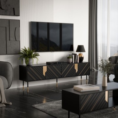 TV ormar MOUNTAIN, 200 cm, crni