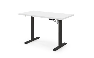 Radni stol B/54 s podesivom visinom, ploča - bijela, okvir - crni