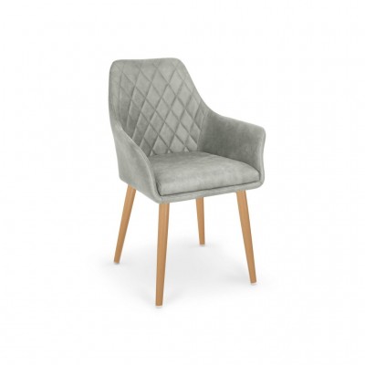 Blagovaonska stolica K287 od eko kože sive boje