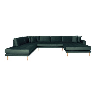 Lido U-sofa otvoreni kraj, 370x220 cm, tamno zelena