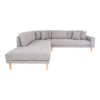 Lido kutna sofa otvoreni kraj, 257x92-220 cm, svijetlo siva