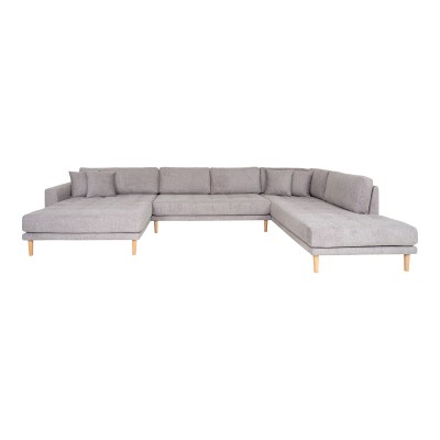 Lido U-Sofa Open End, 370x220 cm, tamno siva