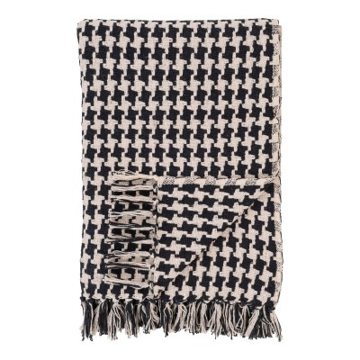 Dekica SIDE Plaid 130 x 180 cm, crna/bež, reciklirani pamuk