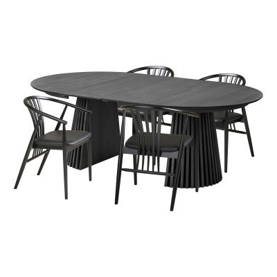 Osaka i Agustin blagovaonski set, 57/120x54/120 cm, crni