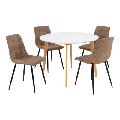 Set za blagovanje Vojens i Middelfart, 44/105x55/105 cm, smeđa / bijela