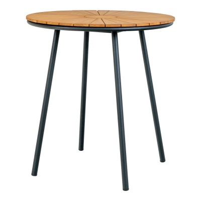 Vrtni bistro stol CLEVELAND, 70 x 70 cm, prirodna/crna