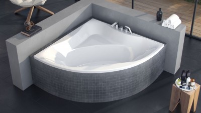Kutna simetrična kada GLAMOUR, sjajna bijela, više veličina