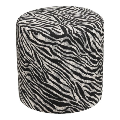 Tabure KIMBERLEY, ø40x40 cm, crna / bijela