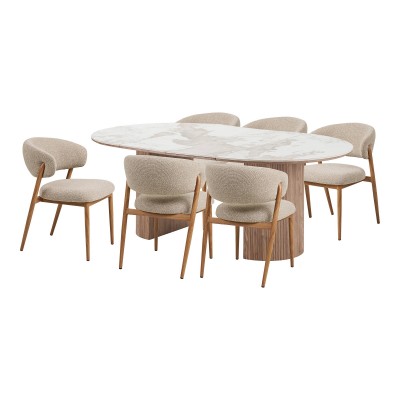 Set za blagovanje Athens i Cavi, 120/57x120-160-200/65 cm, 