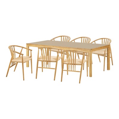 Set za blagovanje Bowen i Agustin, 100/57x cm, prirodno