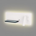 LED zidna lampa SUPERIOR W0291L, USB i bežični punjač, bijela