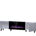 TV komoda PAFOS sa mogućnošću električnog kamina, 180 cm, bijela mat