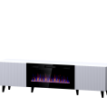 TV komoda PAFOS sa mogućnošću električnog kamina, 180 cm, bijela mat