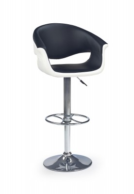 Barska stolica H46 od eko kože, bijela/crna