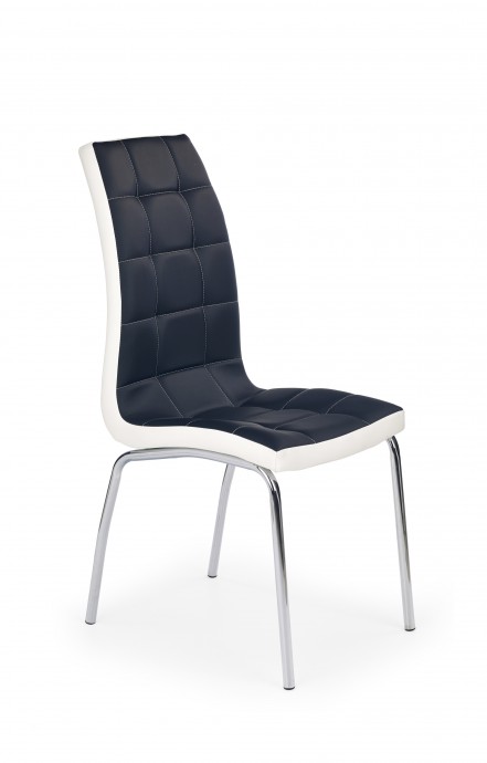 Blagovaonska stolica K186 od eko kože, crno/bijela