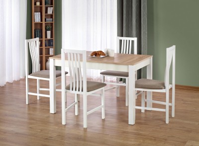 Blagovaonski stol KSAWERY, hrast/bijela