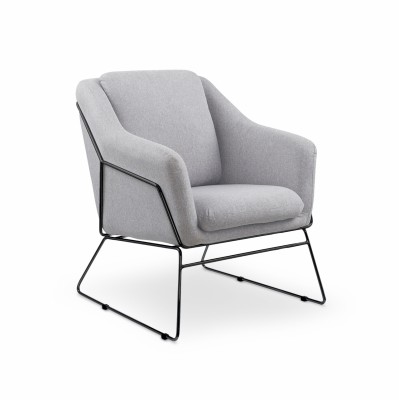 Fotelja SOFT II, sivo/crna
