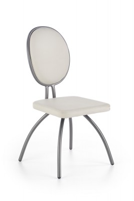 Blagovaonska stolica K298 od eko kože, svijetlo siva