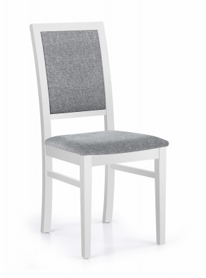 Blagovaonska stolica Sylwek, bijela/svijetlo siva