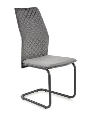Blagovaonska stolica K444, baršun, siva