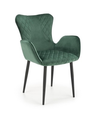 Blagovaonska stolica K427, baršun, tamno zelena