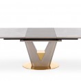 Blagovaonski stol na razvlačenje VALENTINO, svijetlo siva/zlatna