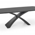 Blagovaonski stol na razvlačenje SILVESTRO, tamno siva/crna