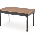 Blagovaonski stol na razvlačenje ROCOCO, tamni hrast/crni