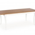 Blagovaonski stol na razvlačenje WINDSOR 160-240/90, tamni hrast/bijeli