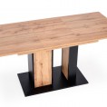 Blagovaonski stol na razvlačenje DOLOMIT, hrast wotan/crna