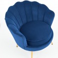 AMORINITO fotelja, tamno plava/zlatna