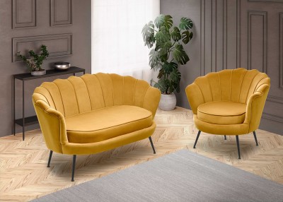 AMORINITO II fotelja, žuto/crna