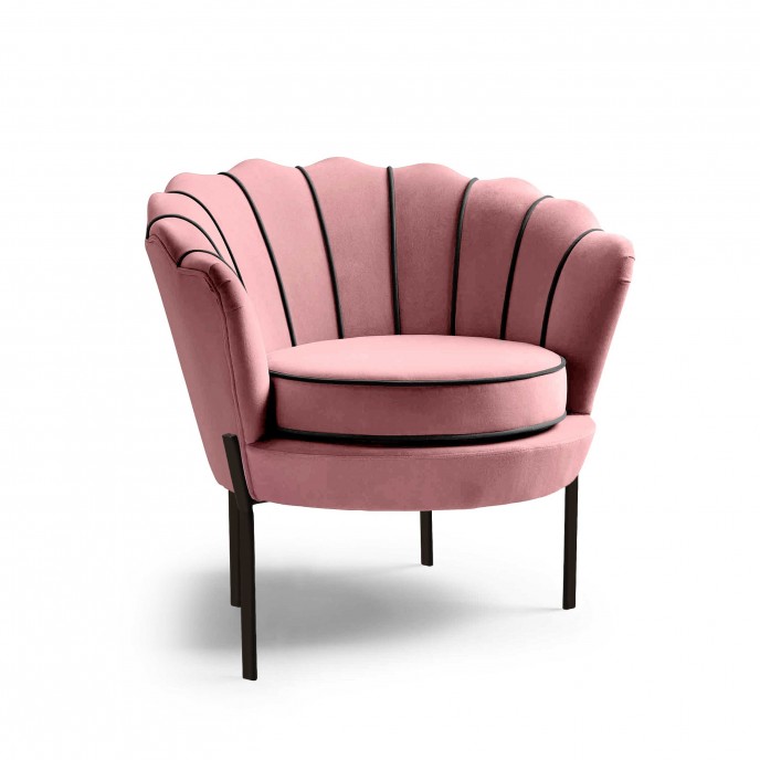 ANGELO fotelja, roza/crna
