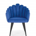 Blagovaonska stolica od baršuna K410, mornarsko plava