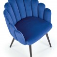Blagovaonska stolica od baršuna K410, mornarsko plava