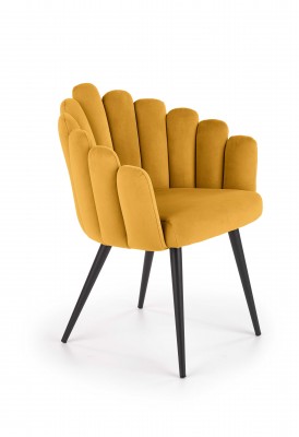 Blagovaonska stolica od baršuna K410, senf žuta