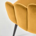 Blagovaonska stolica od baršuna K410, senf žuta