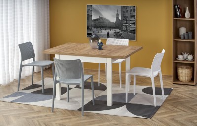 Blagovaonski stol na razvlačenje TIAGO 2, craft hrast/bijeli, 140-220/80 cm